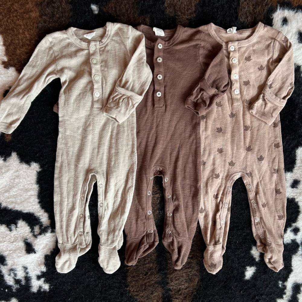 Kate Quinn Cozy Kids One Piece Set - Cream, Brown, Tan